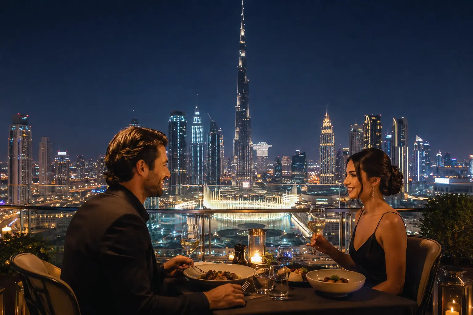 Rooftop night dining