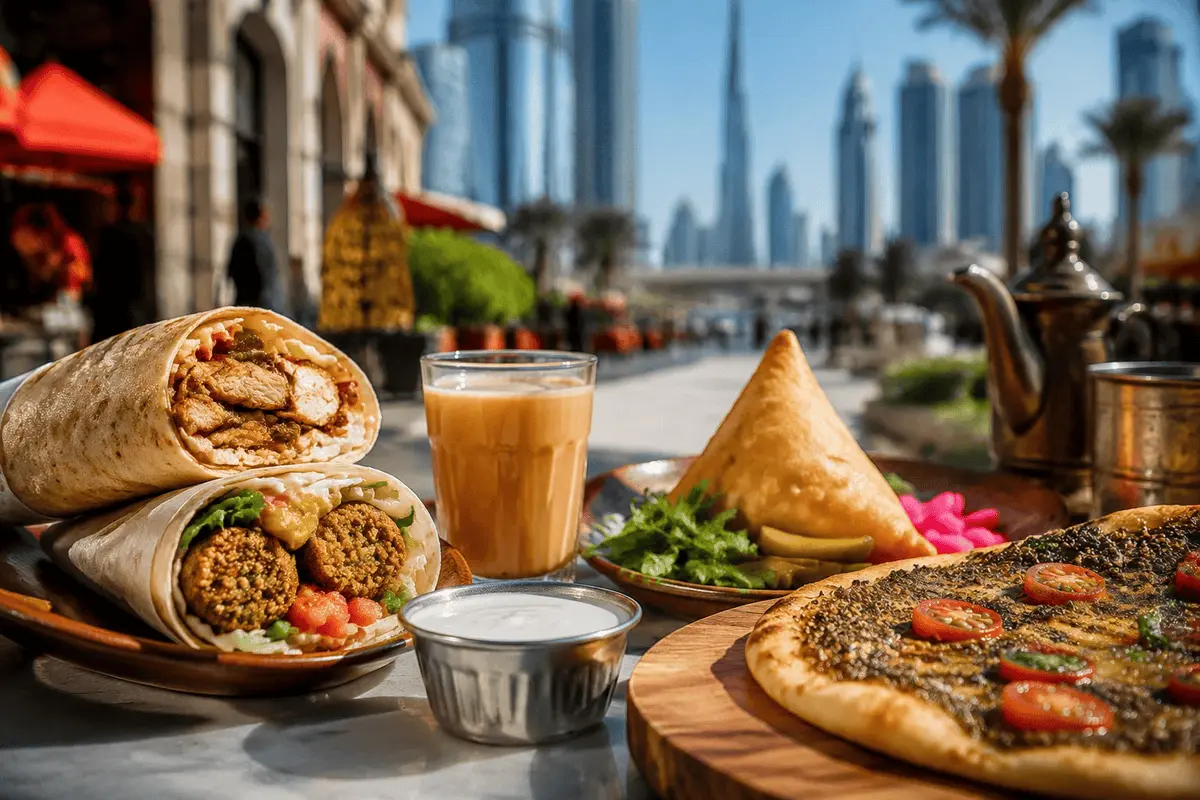 Traditional Dubai chicken shawarma
