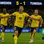 السويد تكتسح تونس 5-1 في افتتاح مشوارها بكأس العالم