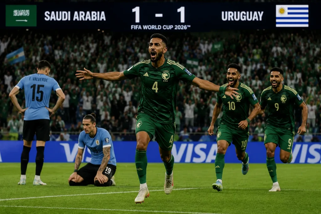 Saudi Arabia Hold Uruguay to 1-1 Draw in World Cup Opener