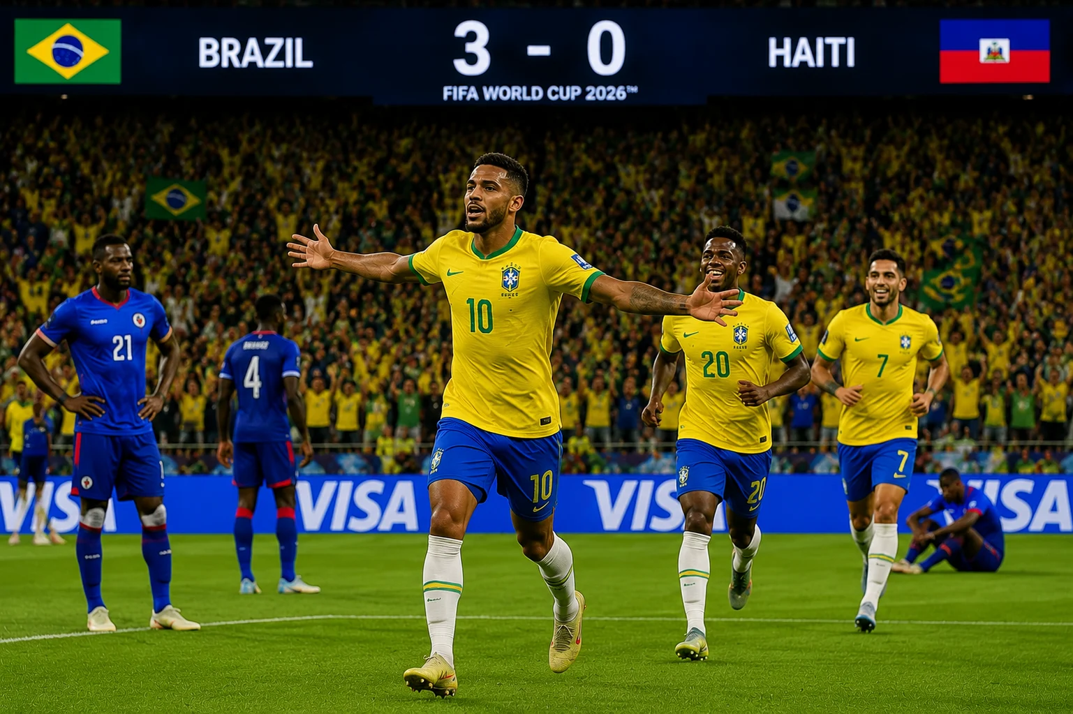 البرازيل تهزم هايتي 3-0 في أداء قوي بكأس العالم