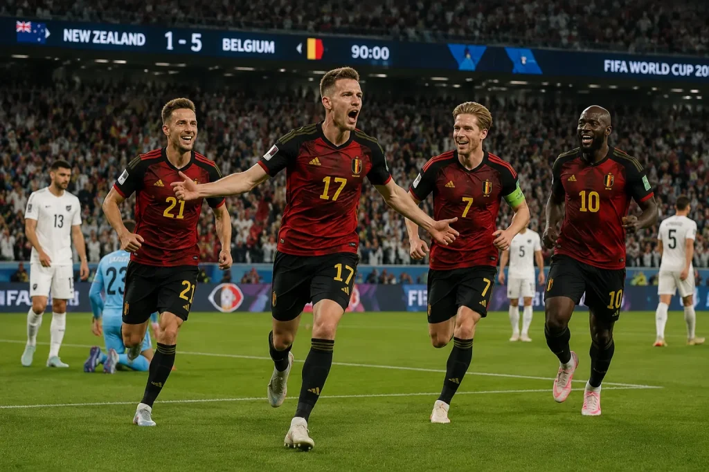 Belgium Crush New Zealand 5-1 to Top Group G