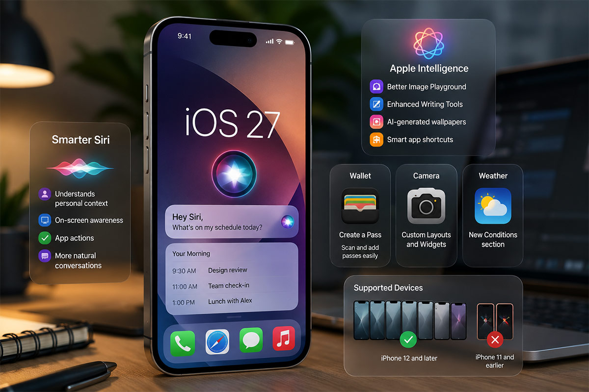 أجهزة آيفون الداعمة لـ iOS 27
