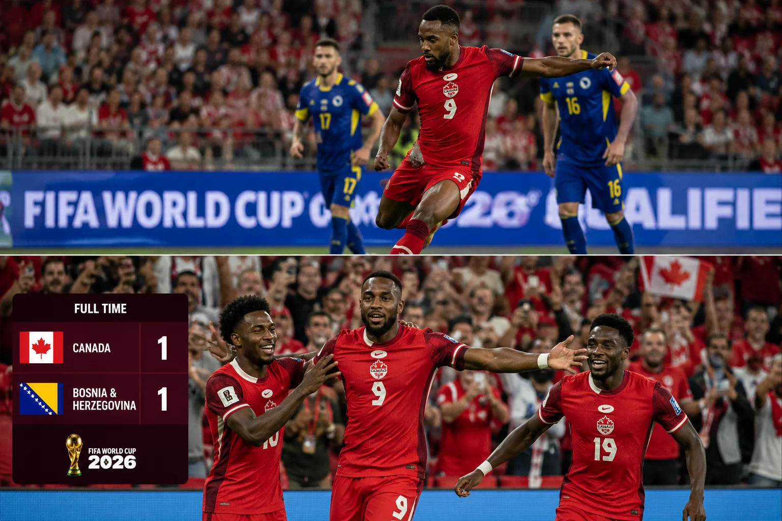 Canada Earn Historic World Cup Point After 1-1 Draw With Bosnia