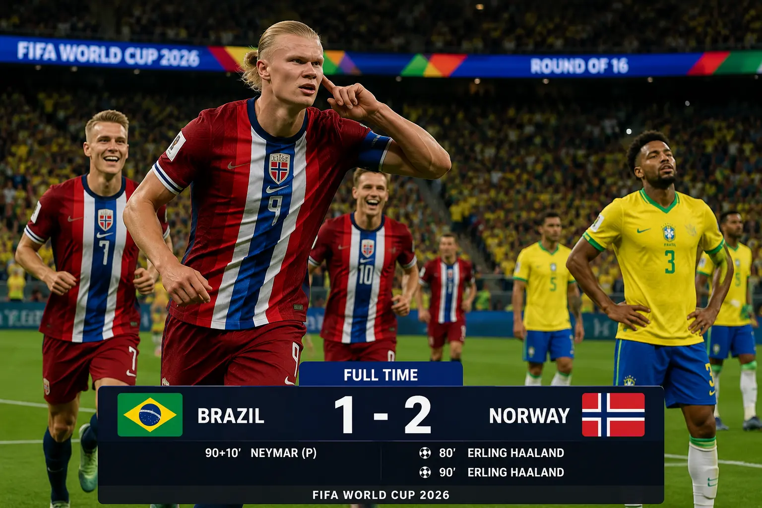 Norway Stun Brazil 2-1 as Haaland Sends Them Into World Cup Quarterfinals
