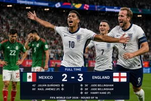 England Beat Mexico 3-2 in Azteca Thriller to Reach Quarterfinals