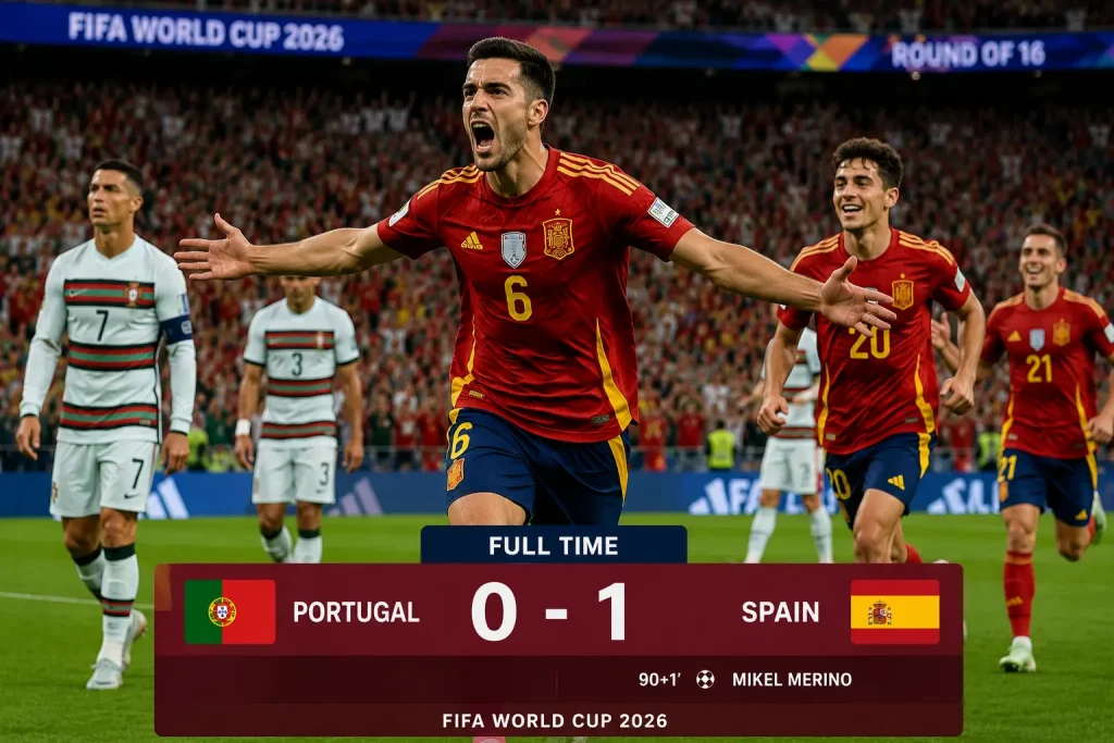 Spain Edge Portugal 1-0 as Merino Sends La Roja Into Quarterfinals