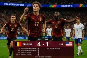 Belgium Overpower USA 4-1 to Reach World Cup Quarterfinals