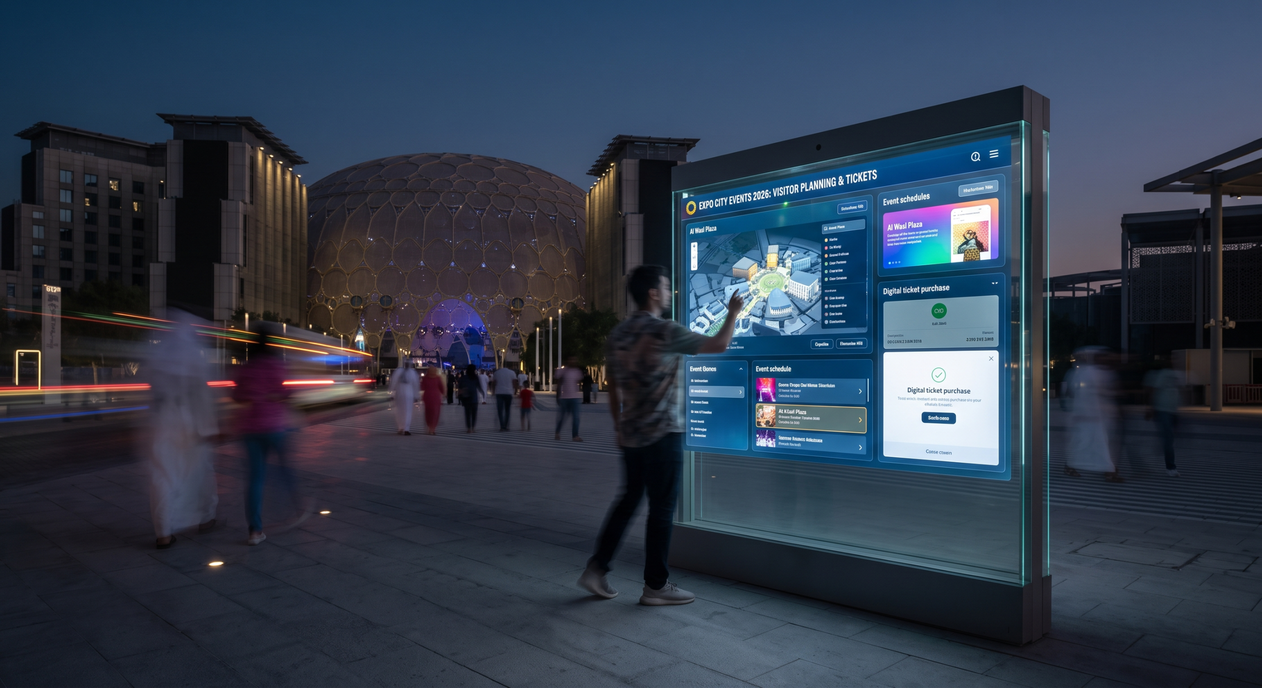 Visitors at Expo City Dubai near Dubai Exhibition Centre